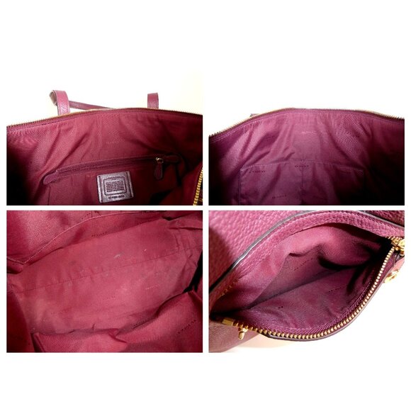 Coach Taylor Wine Leather Shoulder Bag 38312 - Picture 11 of 13